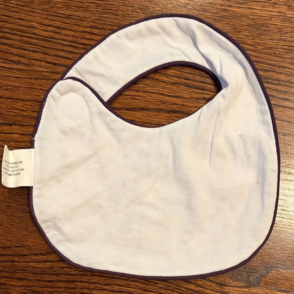 Festive Alligator Mardi Gras Bib with Purple Trim
